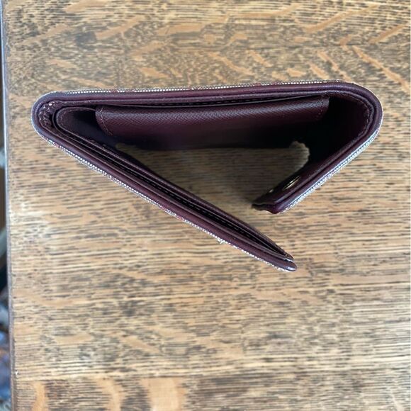 Louis Vuitton Red/Sepia Monogram Lin Porte-Tresor Canvas & Leather Wallet w/COA. - Picture 8 of 15